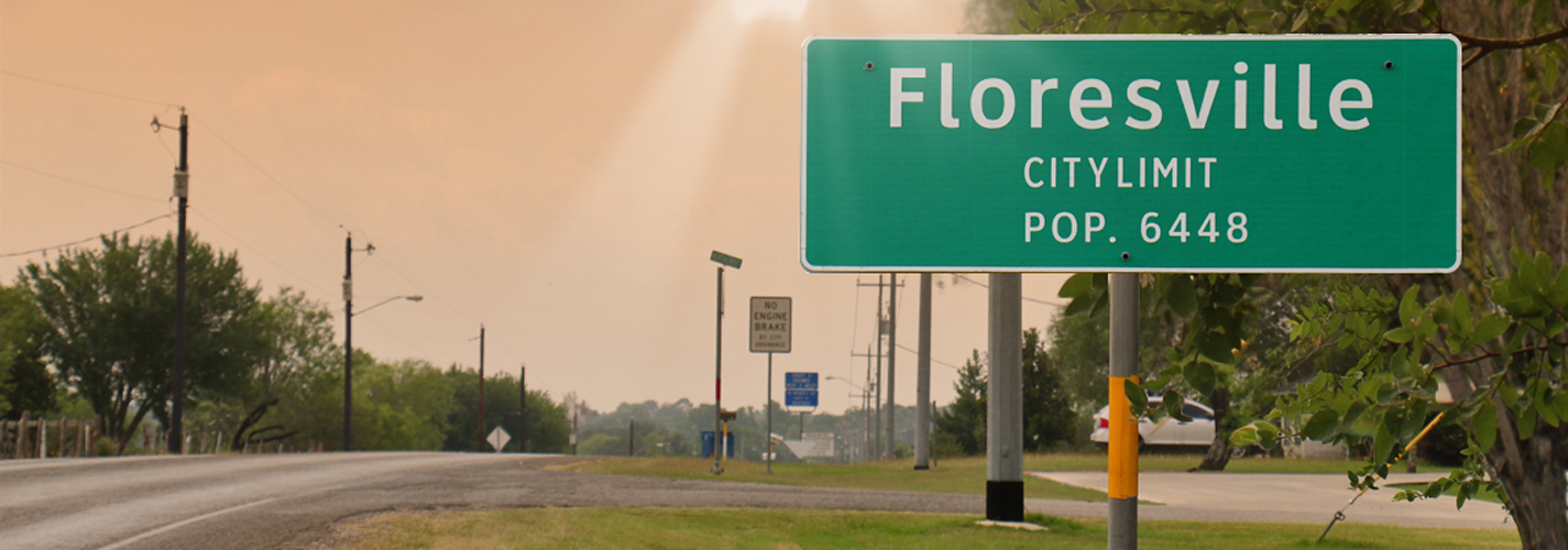 Floresville Texas city sign image