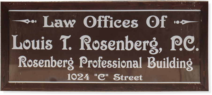 Law offices of Louis Rosenberg Office Sign